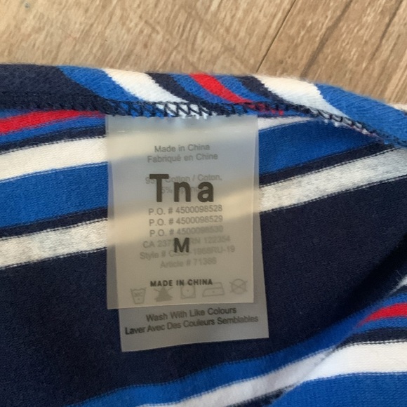 TNA Blue Red Striped Bodysuit Size Medium - Picture 5 of 6